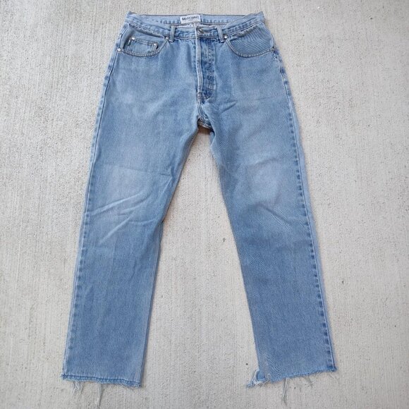 Vintage designer 'Moschino JEANS' light wash distressed denim jeans men's 32 - Picture 4 of 7